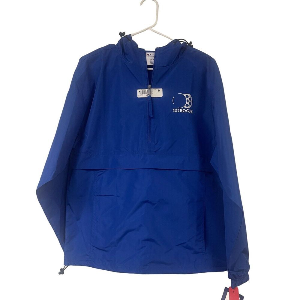 Womens  or Mens Champion‎ Packable Windbreaker 1/2 Zip GO ROGUE Blue S NWT